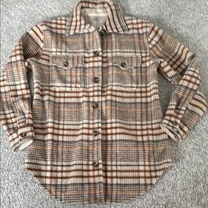 NWOT Joie  Plaid Button-Up Jacket Shacket Size Small
